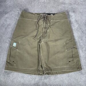 Vintage Mossimo Cargo Board Shorts Mens 32 Olive Green Hybrid Surf Skate Y2K